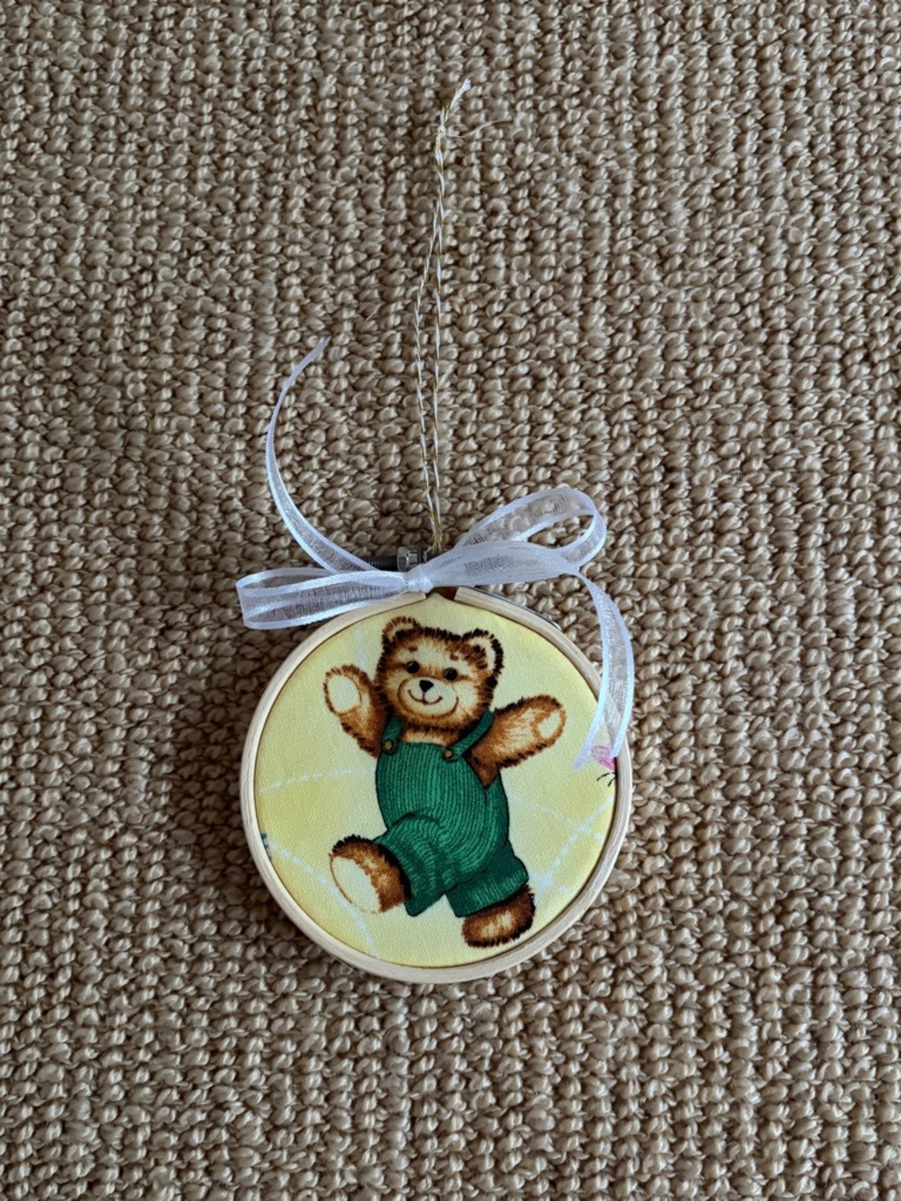 Corduroy Bear Themed Christmas Tree Ornament